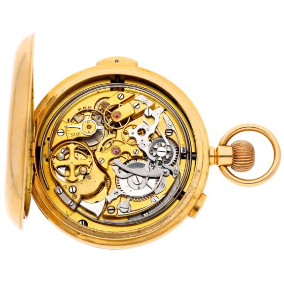 Swiss repeating calendar chronograph with moon phases Circa 1913 Swiss repeating calendar chronograph with moon phases Circa 1913