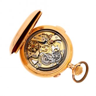 Swiss repeating calendar chronograph with moon phases Circa 1900
