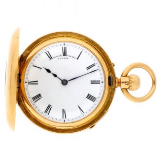English gold repeating lady's watch with chain and compass Circa 1867