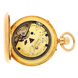 English gold repeating lady's watch with chain and compass Circa 1867