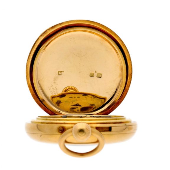 English gold repeating lady's watch with chain and compass Circa 1867 English gold repeating lady's watch with chain and compass Circa 1867