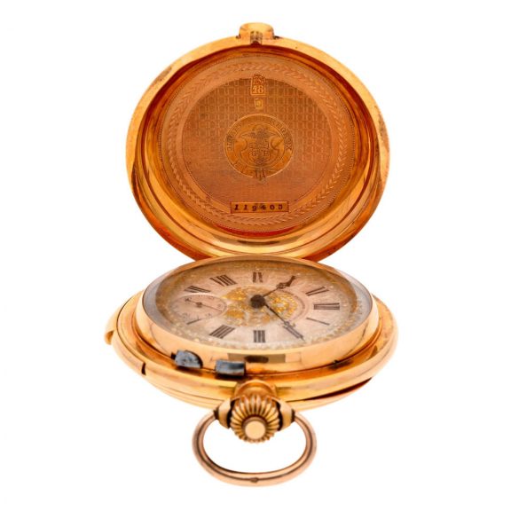 Swiss gold repeating watch for the Hispanic market Circa 1890 Swiss gold repeating watch for the Hispanic market Circa 1890