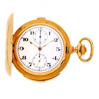 Swiss gold repeating chronograph watch with register Circa 1920