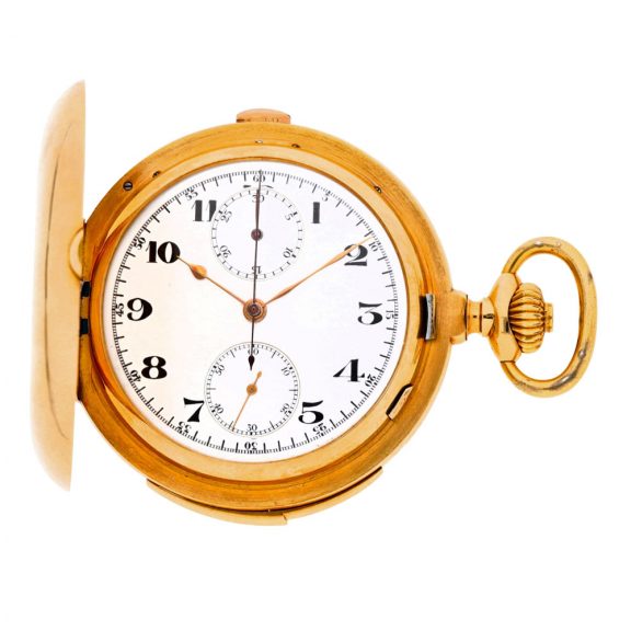 Swiss gold repeating chronograph watch with register Circa 1920