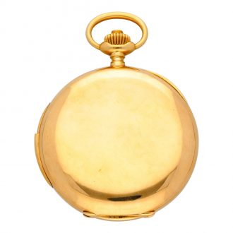 Swiss gold hunting cased minute repeating lever watch Circa 1900