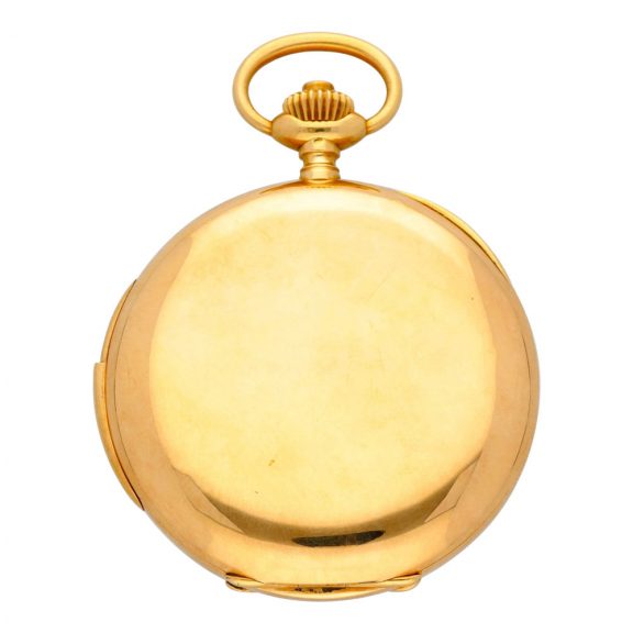 Swiss gold hunting cased minute repeating lever watch Circa 1900 Swiss gold hunting cased minute repeating lever watch Circa 1900