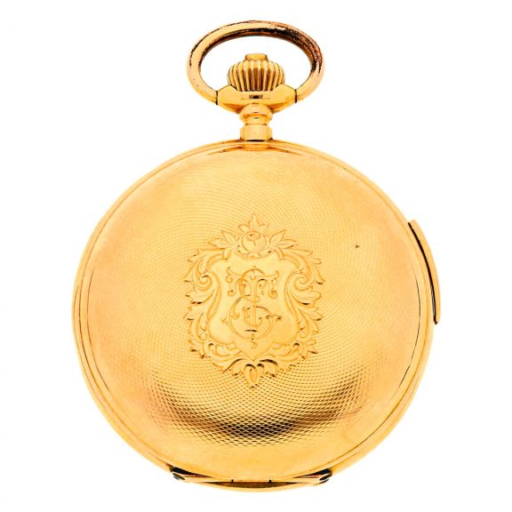Swiss gold repeating watch with jacquemart automaton Circa 1900 Swiss gold repeating watch with jacquemart automaton Circa 1900