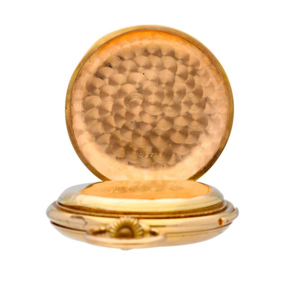 Swiss gold repeating watch with jacquemart automaton Circa 1900 Swiss gold repeating watch with jacquemart automaton Circa 1900