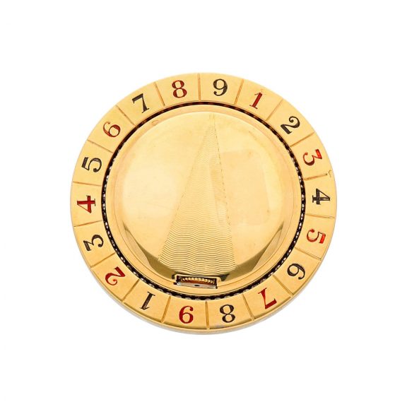 French gold novelty watch in the form of a roulette wheel Circa 1937 French gold novelty watch in the form of a roulette wheel Circa 1937