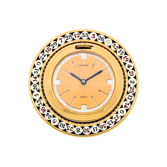French gold novelty watch in the form of a roulette wheel Circa 1937
