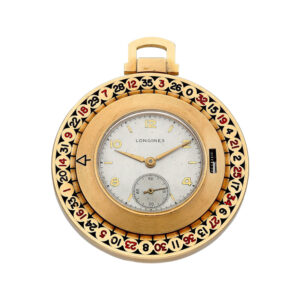 Swiss gold novelty watch in the form of a roulette wheel Circa 1946