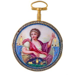 French gold and enamel open faced verge watch Circa 1820