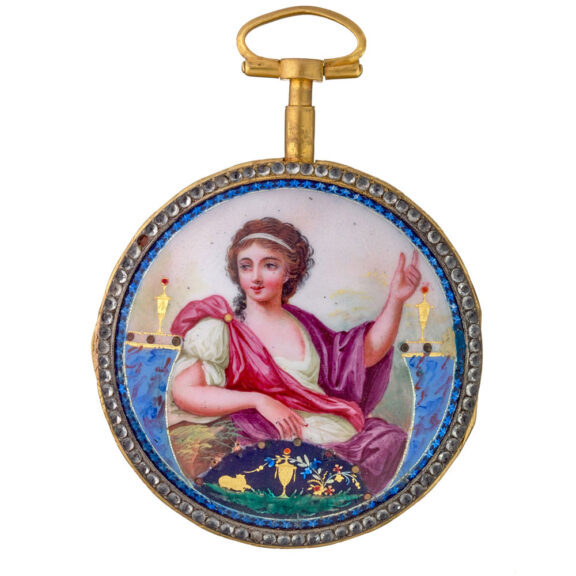 French gold and enamel open faced verge watch Circa 1820 French gold and enamel open faced verge watch Circa 1820