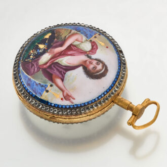 Pocket watch with prime quality enamel painting Circa 1820
