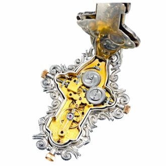 Swiss silver enamel cross form pendant watch Circa 1890