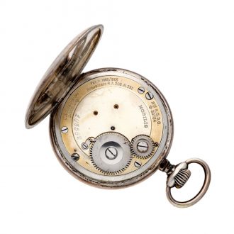 Swiss silver keyless lever poor man’s tourbillon watch Circa 1910