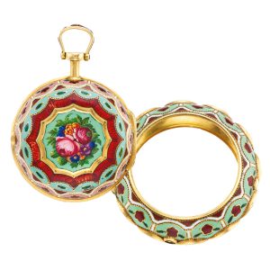 English fine gold and enamel triple cased watch Circa 1790