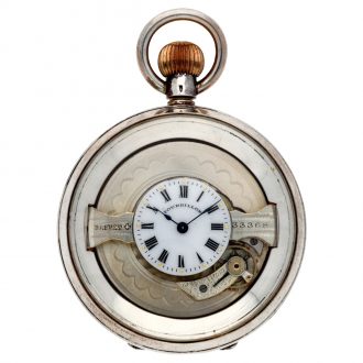 Swiss silver keyless four minute tourbillon watch Circa 1905