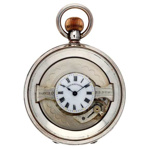 Swiss silver keyless four minute tourbillon watch Circa 1905 Swiss silver keyless four minute tourbillon watch Circa 1905