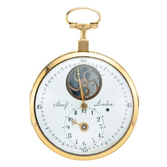 English gilt metal watch with visible balance Circa 1820