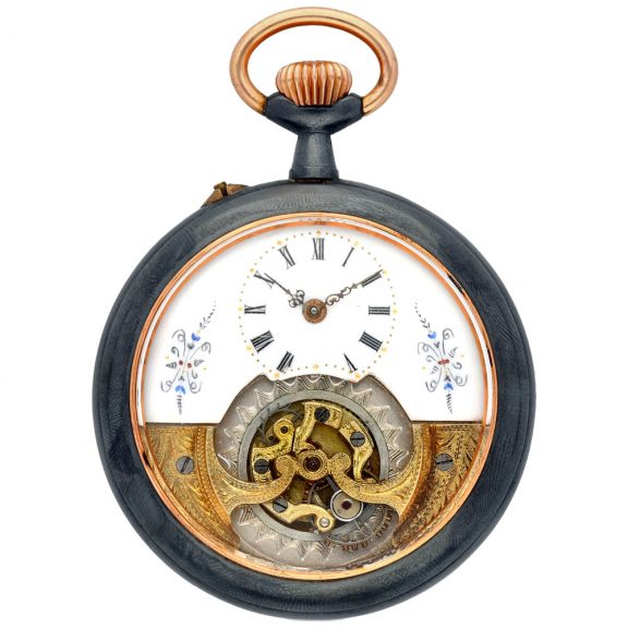 Swiss silver keyless lever People’s Tourbillon watch Circa 1910