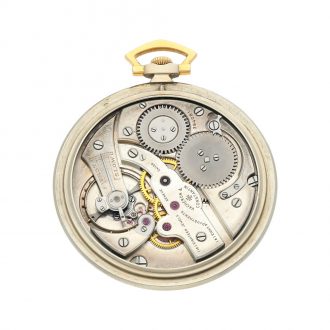 Swiss yellow and white gold sapphire set pocket watch Circa 1924