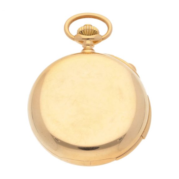 Swiss pink gold repeater with split seconds chronograph Circa 1894 Swiss pink gold repeater with split seconds chronograph Circa 1894