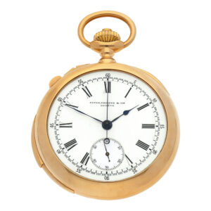 Swiss pink gold repeater with split seconds chronograph Circa 1894