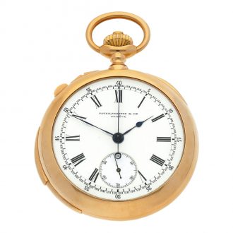 Swiss pink gold repeater with split seconds chronograph Circa 1894