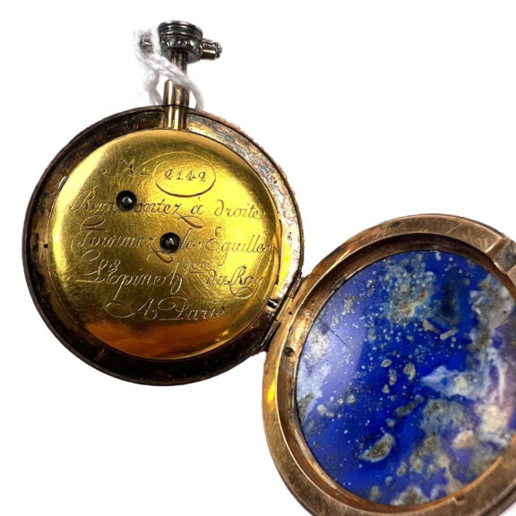 French gold open faced quarter repeating pocket watch Circa 1790 French gold open faced quarter repeating pocket watch Circa 1790