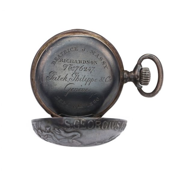 Unusual Swiss blackened silver keyless pocket watch Circa 1887 Unusual Swiss blackened silver keyless pocket watch Circa 1887