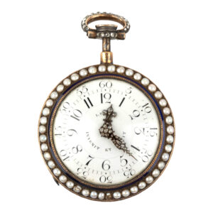 French gold open faced quarter repeating pocket watch Circa 1790