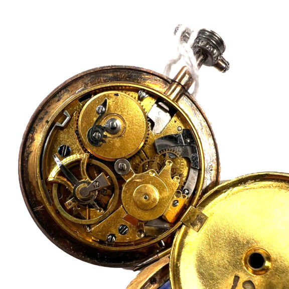 French gold open faced quarter repeating pocket watch Circa 1790 French gold open faced quarter repeating pocket watch Circa 1790