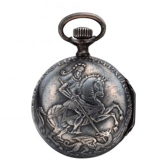 Unusual Swiss blackened silver keyless pocket watch Circa 1887