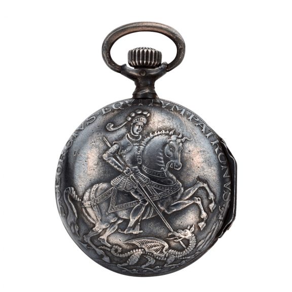 Unusual Swiss blackened silver keyless pocket watch Circa 1887 Unusual Swiss blackened silver keyless pocket watch Circa 1887