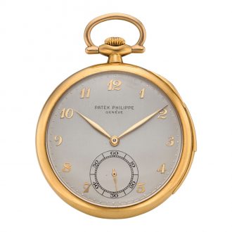 Swiss yellow gold minute repeating keyless pocket watch Circa 1925