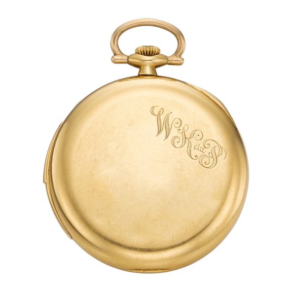 Swiss yellow gold minute repeating keyless pocket watch Circa 1925 Swiss yellow gold minute repeating keyless pocket watch Circa 1925