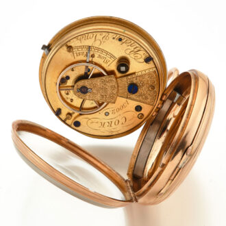 Irish 18 carat gold keywind lever pocket watch Circa 1860