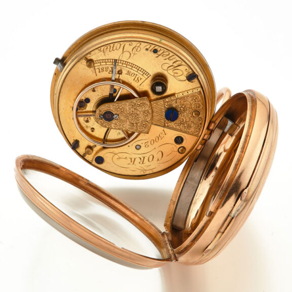 Irish 18 carat gold keywind lever pocket watch Circa 1860 Irish 18 carat gold keywind lever pocket watch Circa 1860