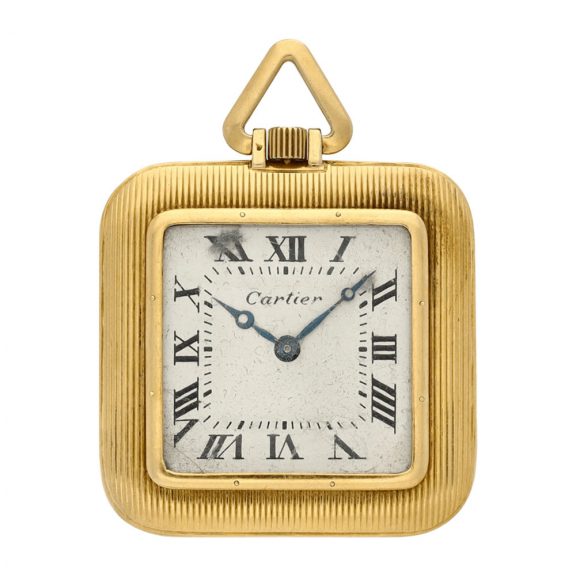 French yellow gold squared open faced dress watch Circa 1925 French yellow gold squared open faced dress watch Circa 1925