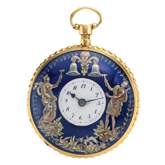 Swiss gold quarter repeating jacquemart verge Circa 1820