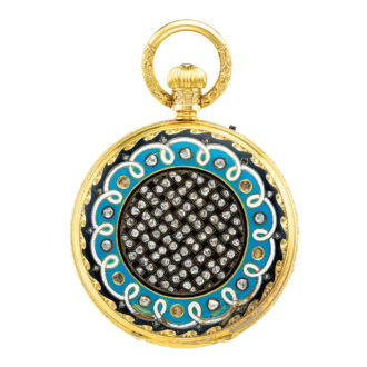 English yellow gold, enamel and paste watch Circa 1866