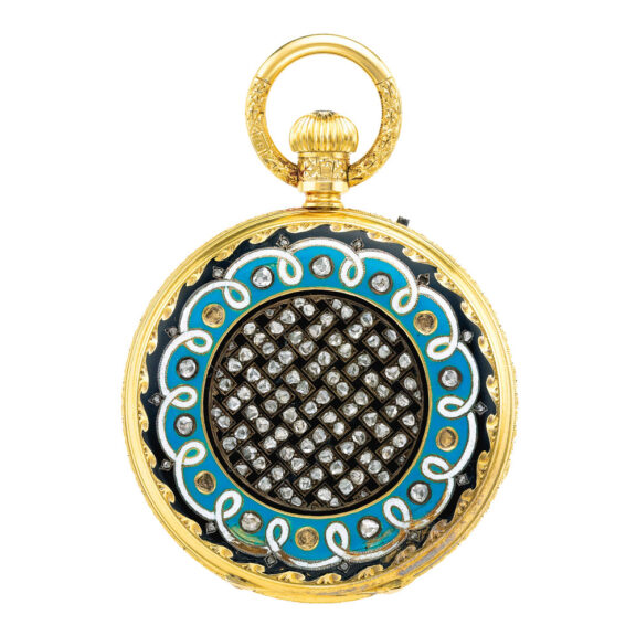 English yellow gold, enamel and paste watch Circa 1866 English yellow gold, enamel and paste watch Circa 1866