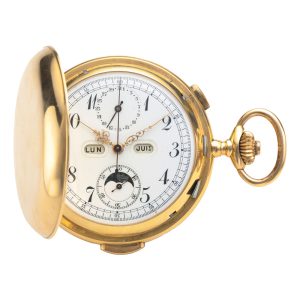 Swiss calendar quarter repeating chronograph Circa 1900