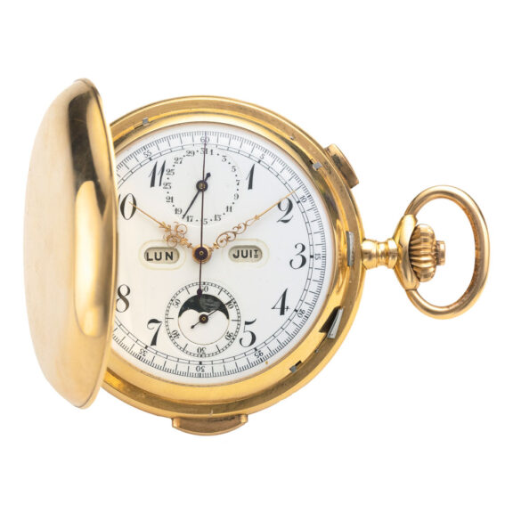 Swiss calendar quarter repeating chronograph Circa 1900