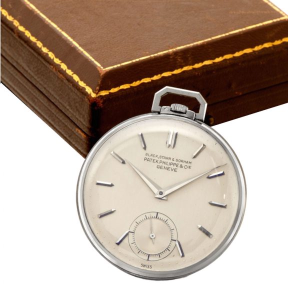 Swiss platinum open faced keyless lever pocket watch Circa 1940 Swiss platinum open faced keyless lever pocket watch Circa 1940