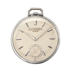 Swiss platinum open faced keyless lever pocket watch Circa 1940
