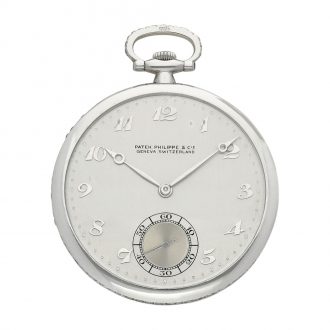 Swiss platinum diamond set open faced dress watch Circa 1930