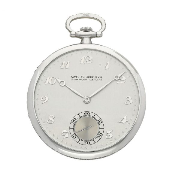 Swiss platinum diamond set open faced dress watch Circa 1930