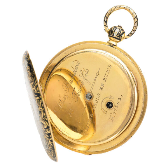 Fine Swiss gold and enamel hunting cased watch Circa 1850 Fine Swiss gold and enamel hunting cased watch Circa 1850